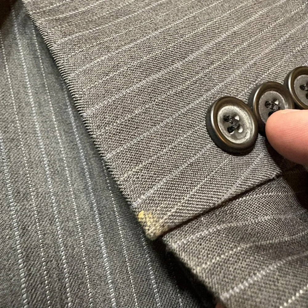Brooks Brothers 346 Blazer Suit Jacket Mens 37R Gray Pinstripe Sport Coat Stretc